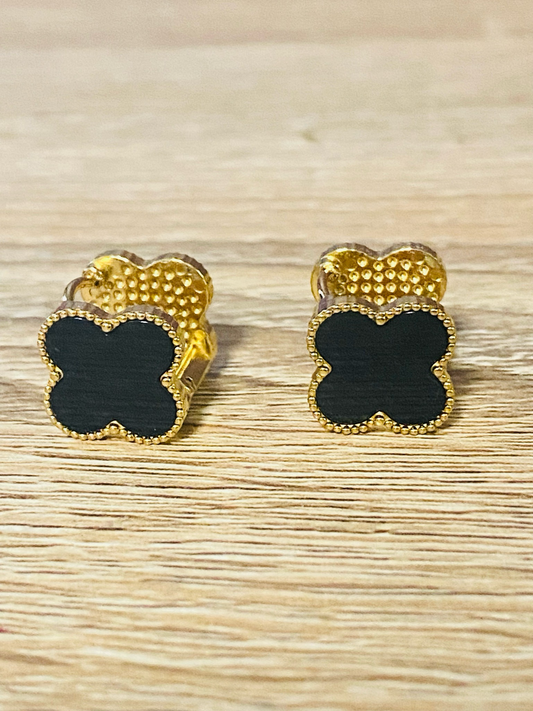Boucles d’oreilles double face en acier inoxydable